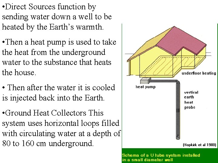  • Direct Sources function by sending water down a well to be heated