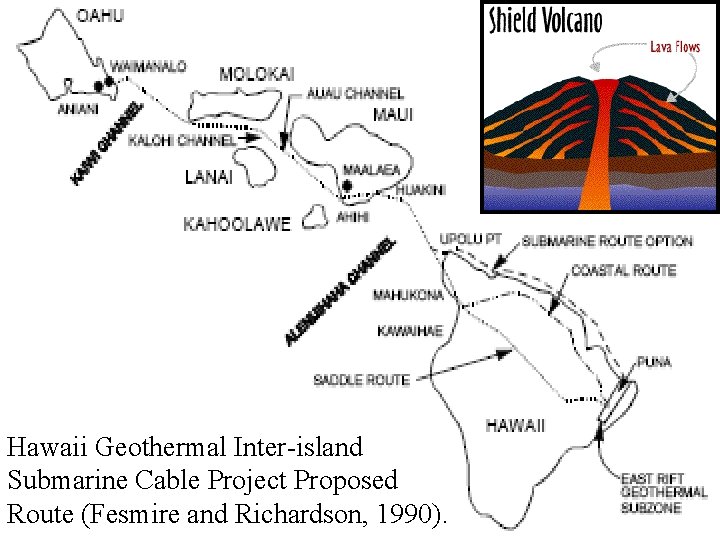 Hawaii Geothermal Inter-island Submarine Cable Project Proposed Route (Fesmire and Richardson, 1990). 