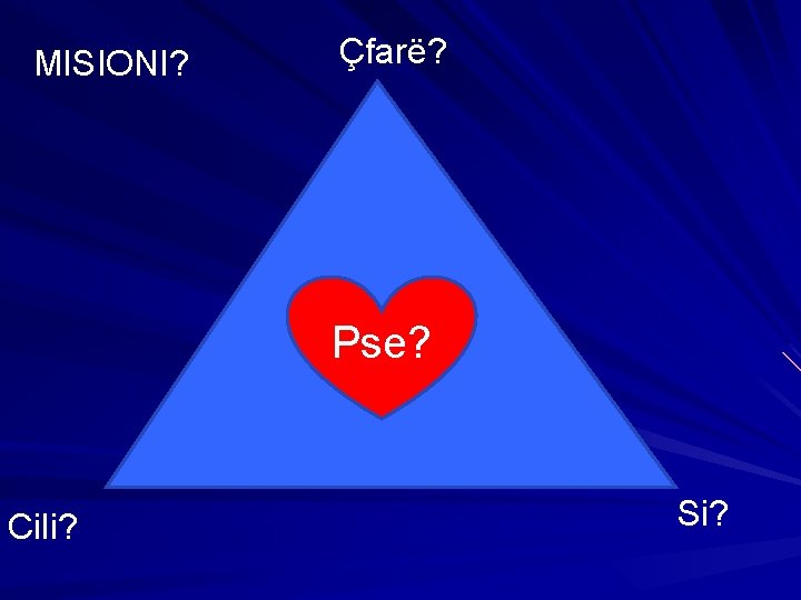 MISIONI? Çfarë? Pse? Cili? Si? 
