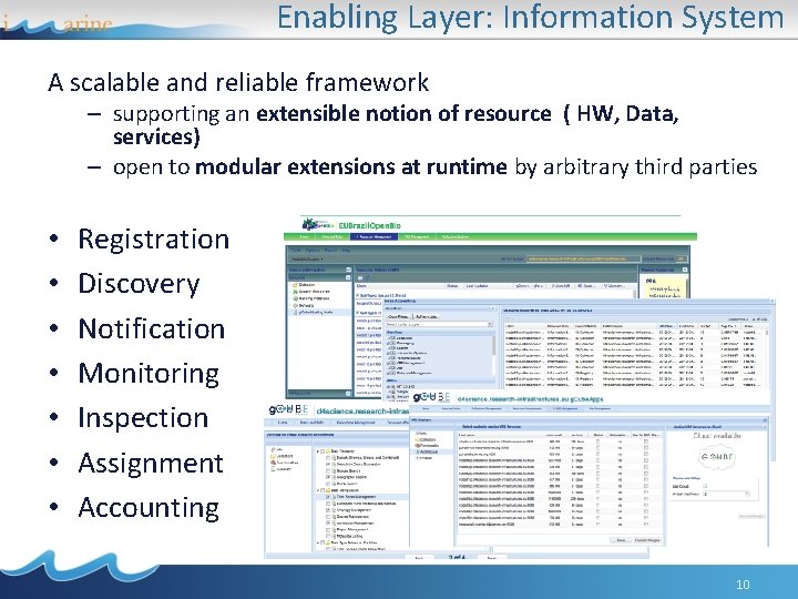 Enabling Layer: Information System A scalable and reliable framework – supporting an extensible notion