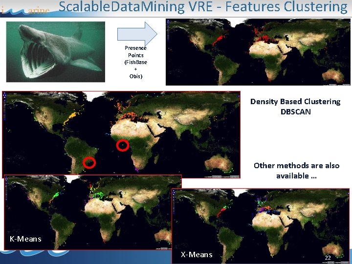 Scalable. Data. Mining VRE - Features Clustering Presence Points (Fish. Base + Obis) Density