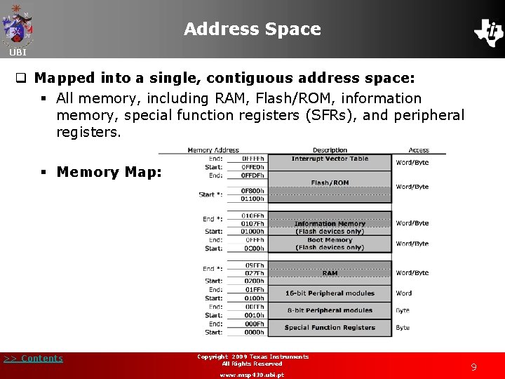 Address Space UBI q Mapped into a single, contiguous address space: § All memory,