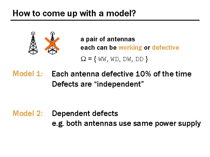 How to come up with a model? a pair of antennas each can be