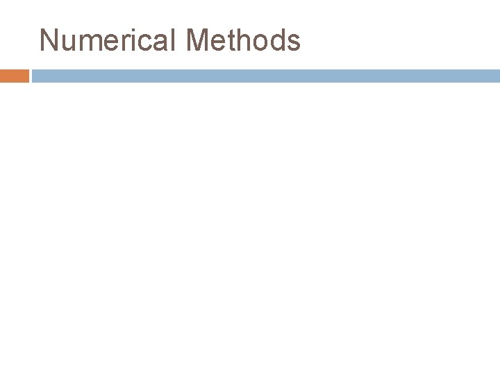 Numerical Methods 