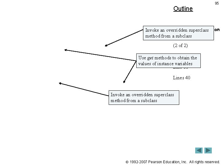 Outline 95 Base. Plus. Commission Invoke an overridden superclass method from a. Employee 4.