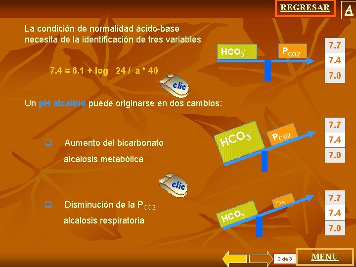 REGRESAR La condición de normalidad ácido-base necesita de la identificación de tres variables PCO