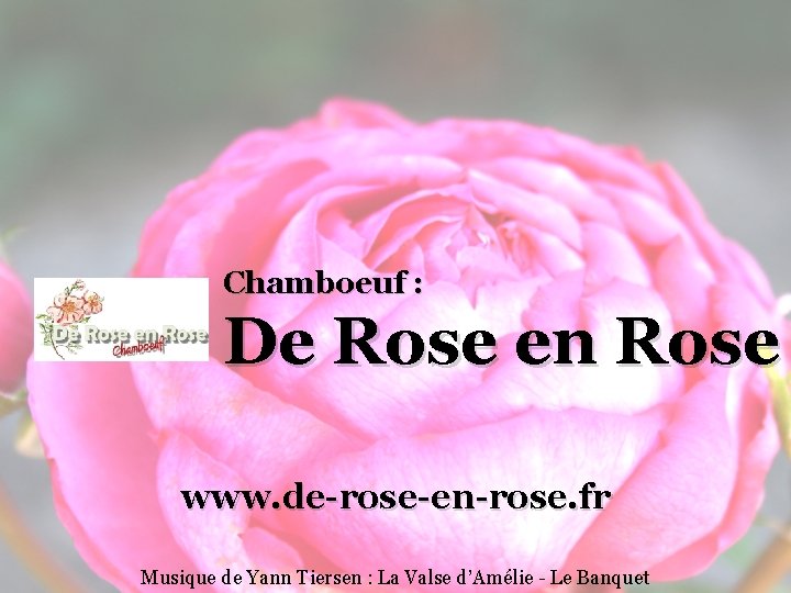 Chamboeuf : De Rose en Rose www. de-rose-en-rose. fr Musique de Yann Tiersen :