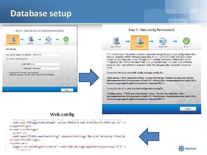 Database setup Web. config 