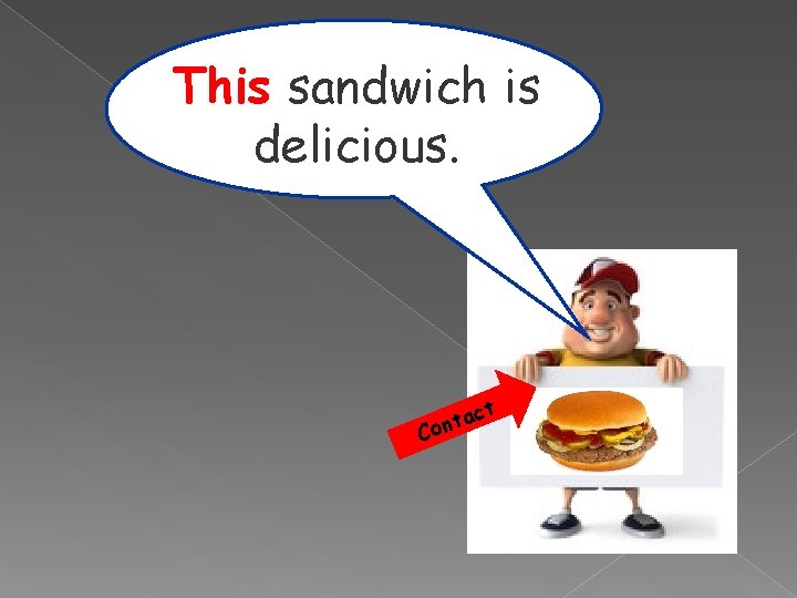 This sandwich is delicious. C ac t n o t 