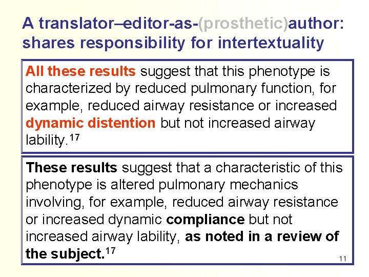 A translator–editor-as-(prosthetic)author: shares responsibility for intertextuality All these results suggest that this phenotype is