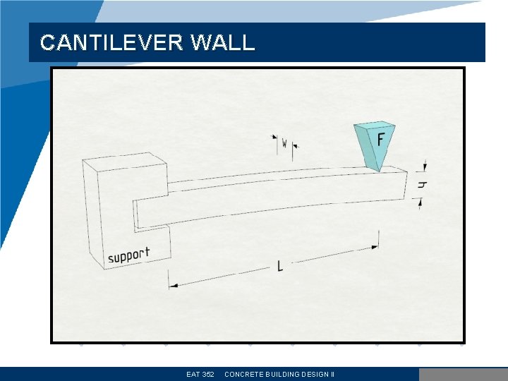 CANTILEVER WALL • . EAT 352 CONCRETE BUILDING DESIGN II www. company. com 