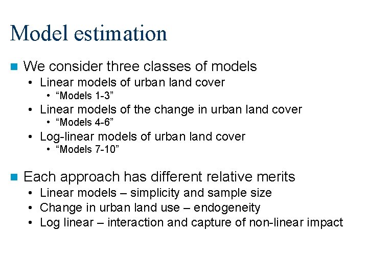 Modeling the Causes of Urban Expansion Stephen Sheppard