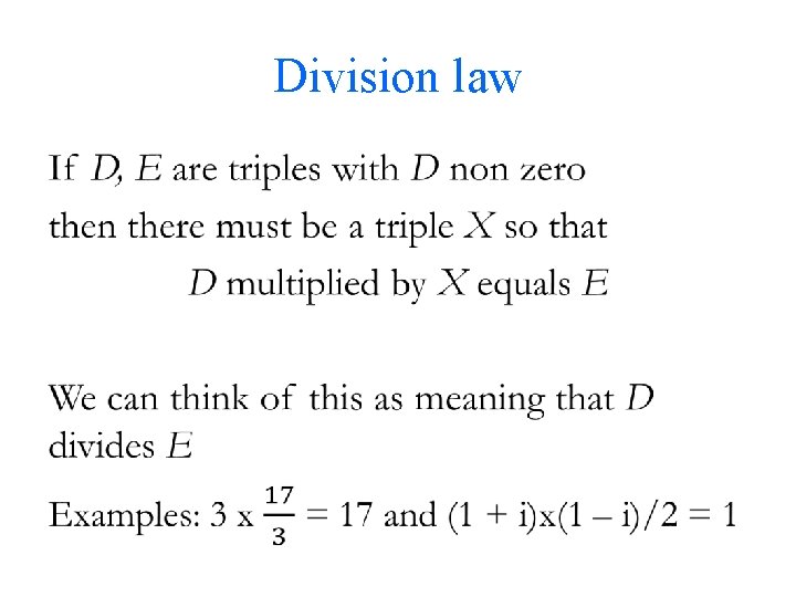 Division law • 