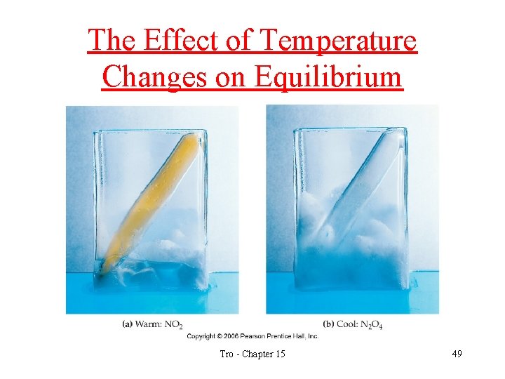 The Effect of Temperature Changes on Equilibrium Tro - Chapter 15 49 