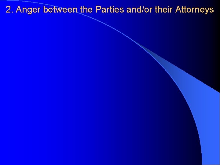 2. Anger between the Parties and/or their Attorneys 