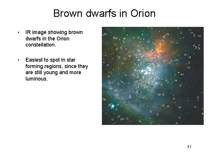 Brown dwarfs in Orion • IR image showing brown dwarfs in the Orion constellation.