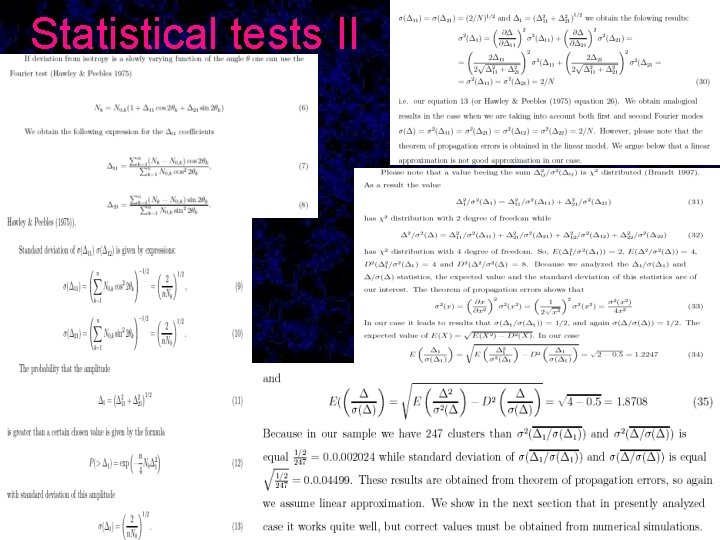 Statistical tests II 