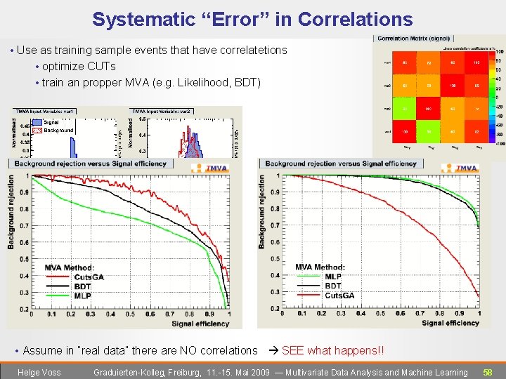 Systematic “Error” in Correlations • Use as training sample events that have correlatetions •