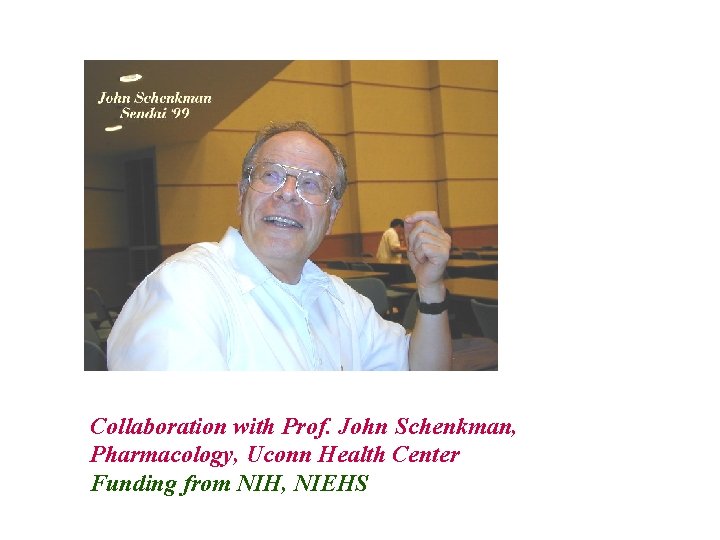 Collaboration with Prof. John Schenkman, Pharmacology, Uconn Health Center Funding from NIH, NIEHS 