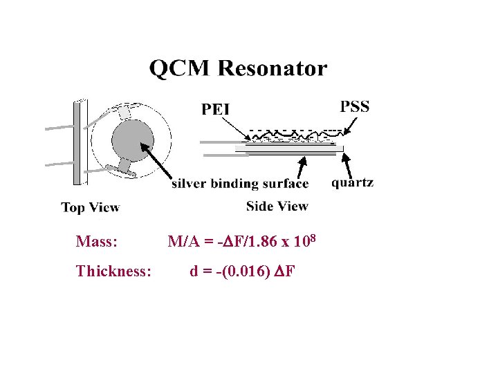 Mass: Thickness: M/A = -DF/1. 86 x 108 d = -(0. 016) DF 