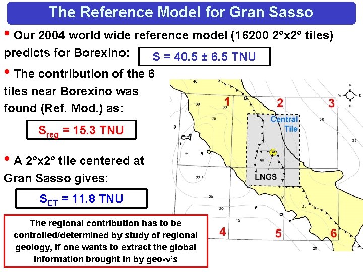 The Reference Model for Gran Sasso • Our 2004 world wide reference model (16200