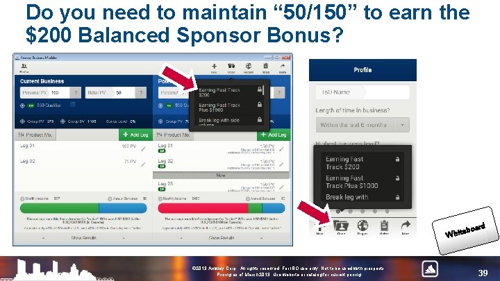 Do you need to maintain “ 50/150” to earn the $200 Balanced Sponsor Bonus?