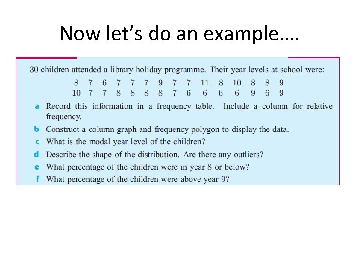 Now let’s do an example…. 