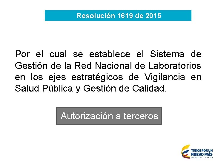 Resolución 1619 de 2015 Por el cual se establece el Sistema de Gestión de