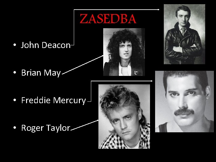 ZASEDBA • John Deacon • Brian May • Freddie Mercury • Roger Taylor 