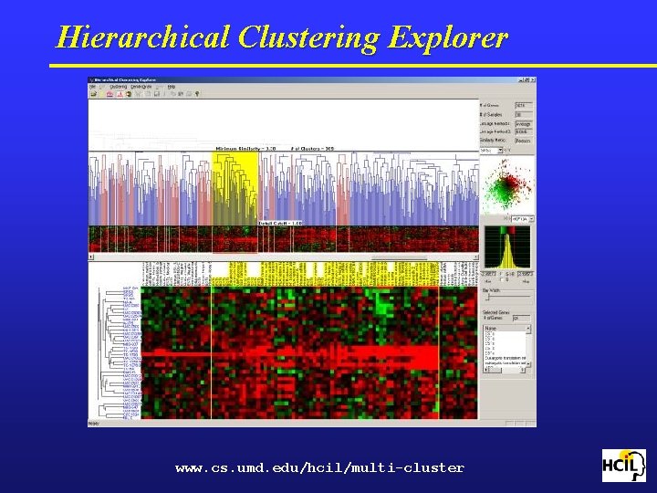 Hierarchical Clustering Explorer www. cs. umd. edu/hcil/multi-cluster 