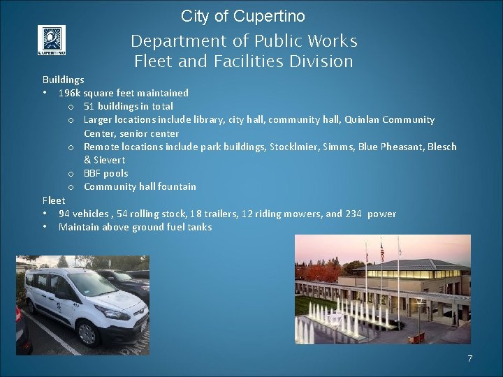 City of Cupertino Department of Public Works Fleet and Facilities Division Buildings • 196