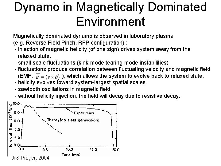 Dynamo in Magnetically Dominated Environment Magnetically dominated dynamo is observed in laboratory plasma (e.