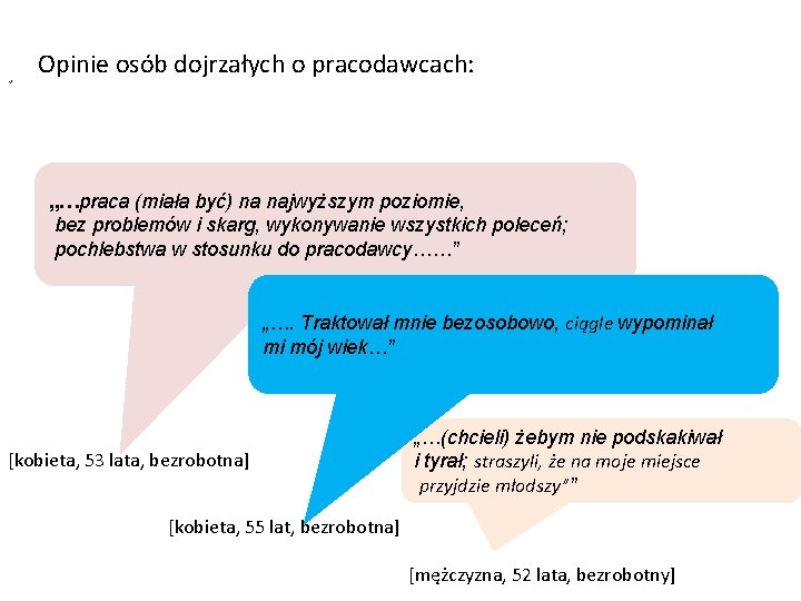 ” Opinie osób dojrzałych o pracodawcach: „…praca (miała być) na najwyższym poziomie, bez problemów