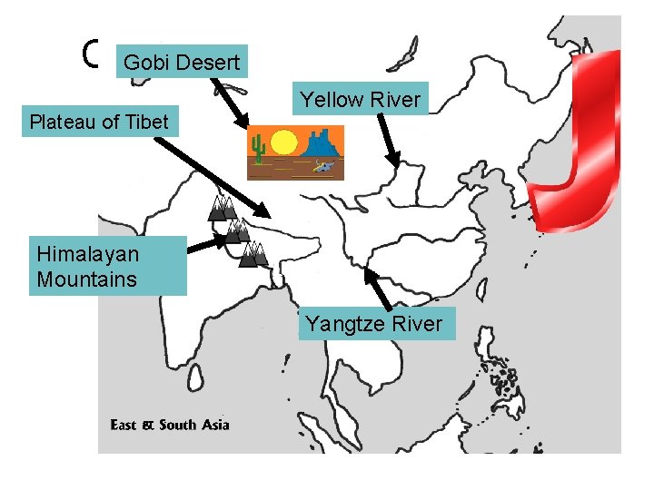 China’s Landforms – Map A Gobi Desert Plateau of Tibet Yellow River Himalayan Mountains