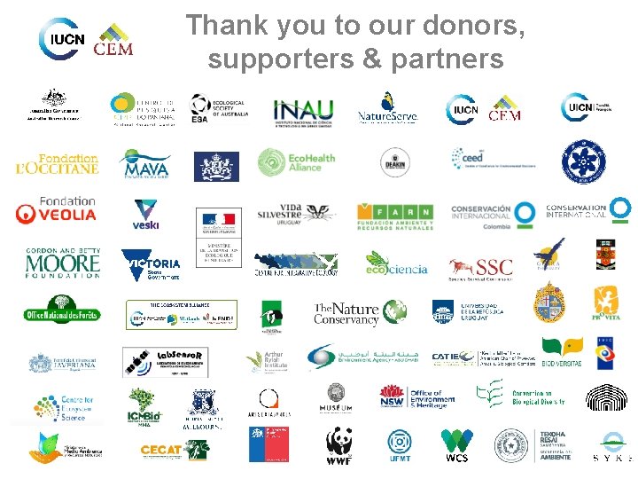 Thank you to our donors, supporters & partners 