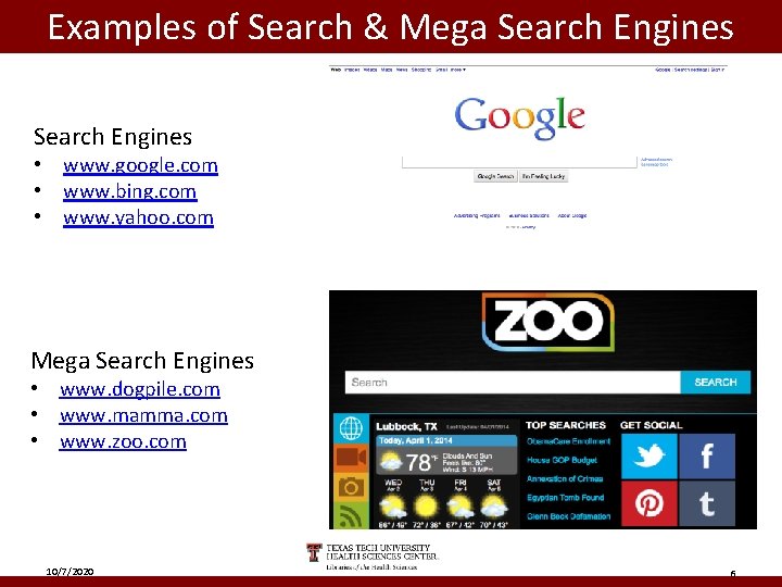 Examples of Search & Mega Search Engines • www. google. com • www. bing.