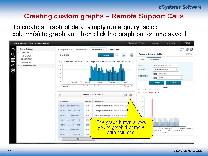 z Systems Software Creating custom graphs – Remote Support Calls To create a graph