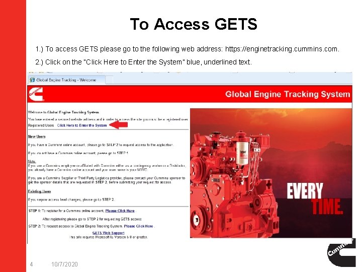 To Access GETS 1. ) To access GETS please go to the following web
