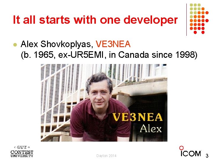 It all starts with one developer l Alex Shovkoplyas, VE 3 NEA (b. 1965,