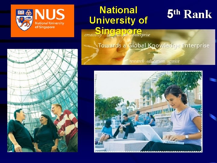 National University of Singapore 5 th Rank 