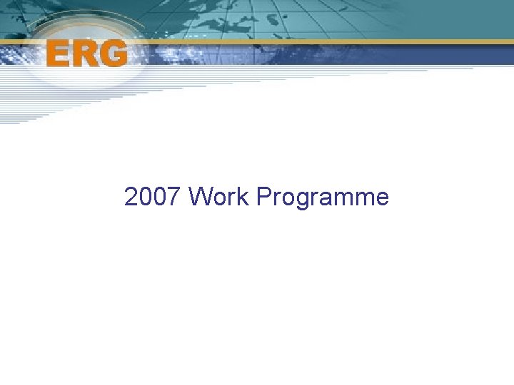 2007 Work Programme 