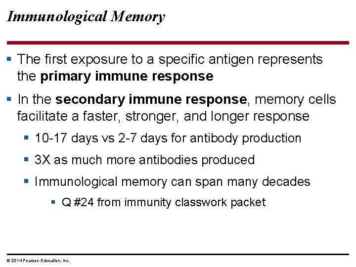 Immunological Memory § The first exposure to a specific antigen represents the primary immune