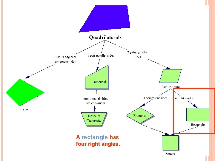 A rectangle has four right angles. 