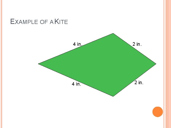 EXAMPLE OF A KITE 4 in. 2 in. 