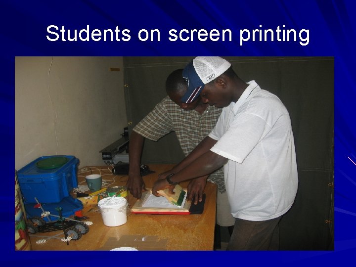 Students on screen printing 