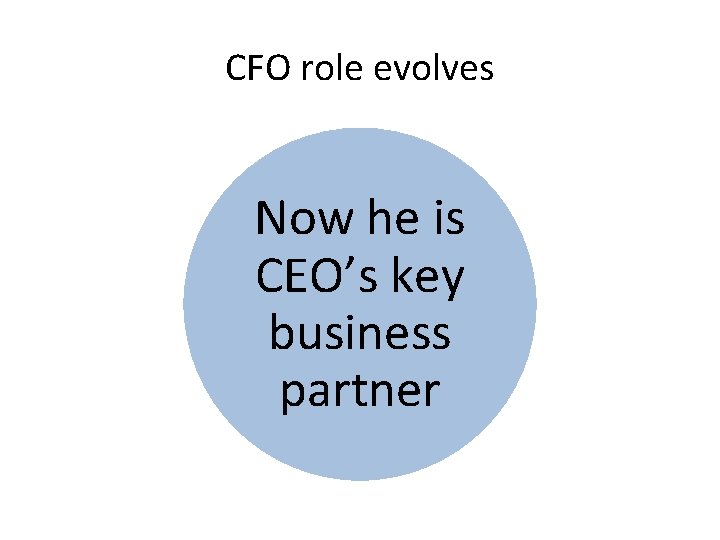 Evolving role of CFOs in new era By