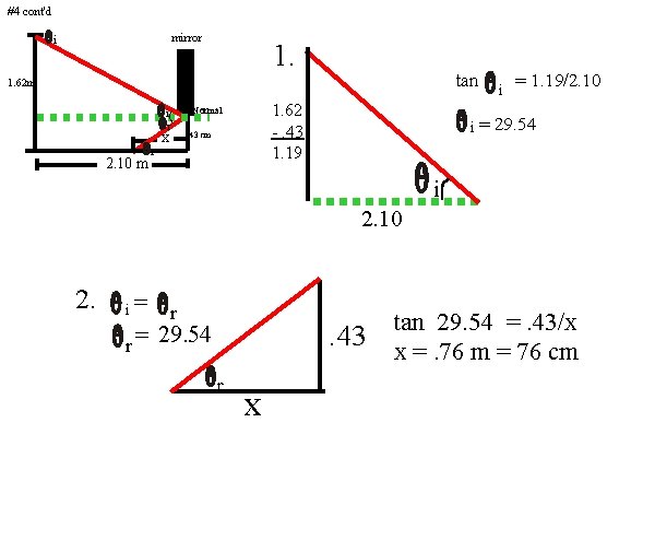 #4 cont'd mirror i 1. tan 1. 62 m i r x 2. 10