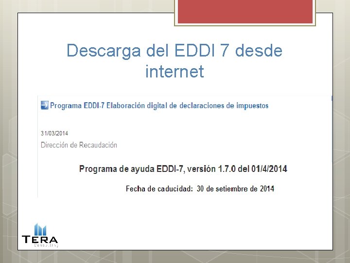 Descarga del EDDI 7 desde internet 