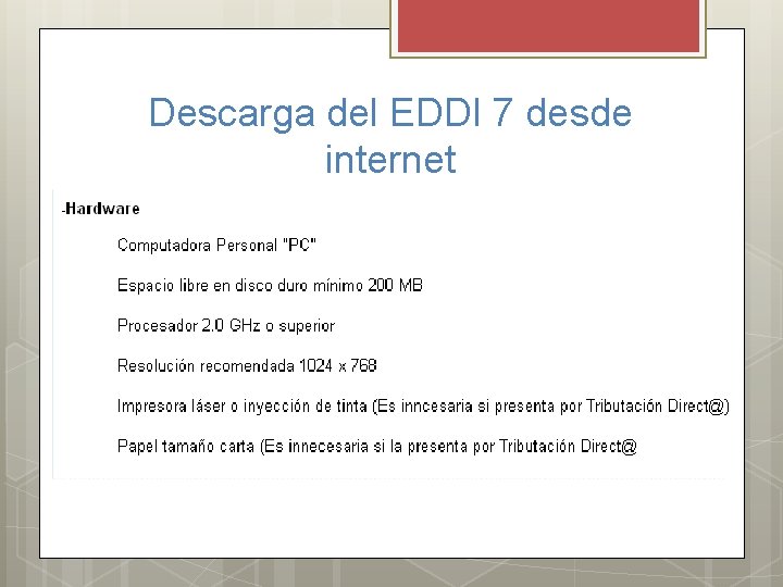 Descarga del EDDI 7 desde internet 