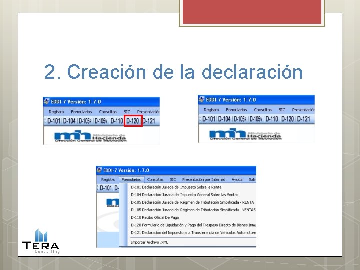 2. Creación de la declaración 